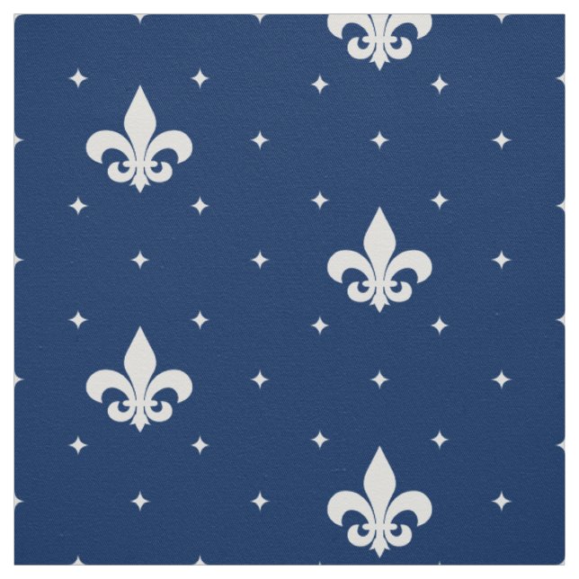 Tissu Fleur de lis blanc (Échantillon)