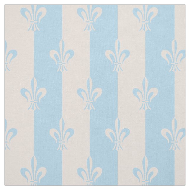 Tissu Fleur de Lis Champagne bleu clair et rose (Échantillon)