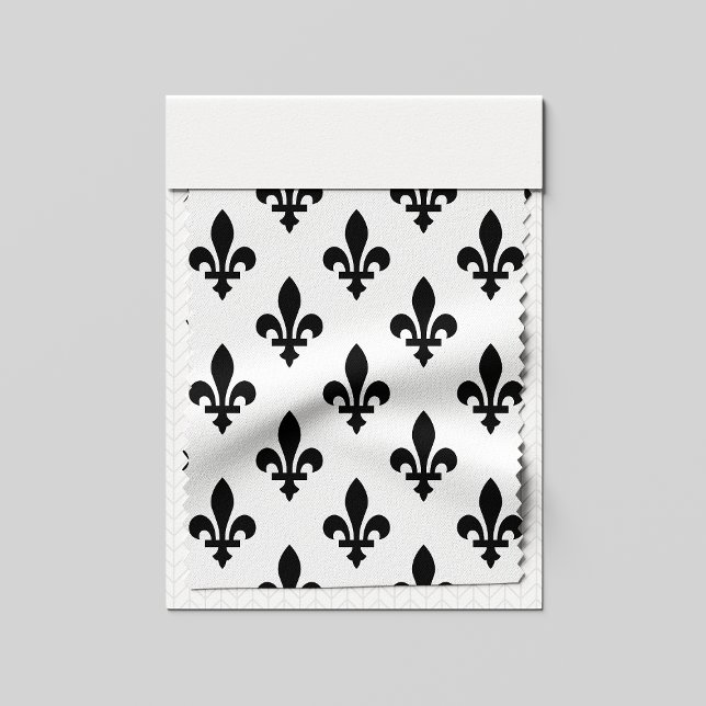 Tissu Fleur de Lis Motif, Royal French, Noir sur Blanc (Créateur téléchargé)