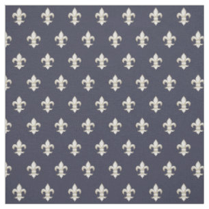 Tissu Fleur de lis Vintage Artisanat de couture bleu
