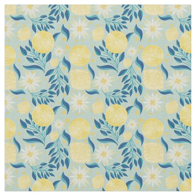 Tissu Fleur de menthe citron (Fermer)