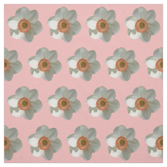Tissu Fleur de printemps de jonquille rose (Échantillon)