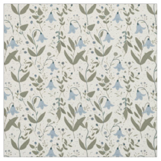 Tissu Fleur de style rétro vintage bleu rustique botaniq