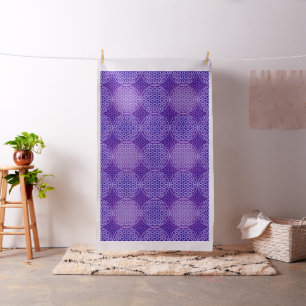 Tissu Fleur de vie - motif de timbre - violet