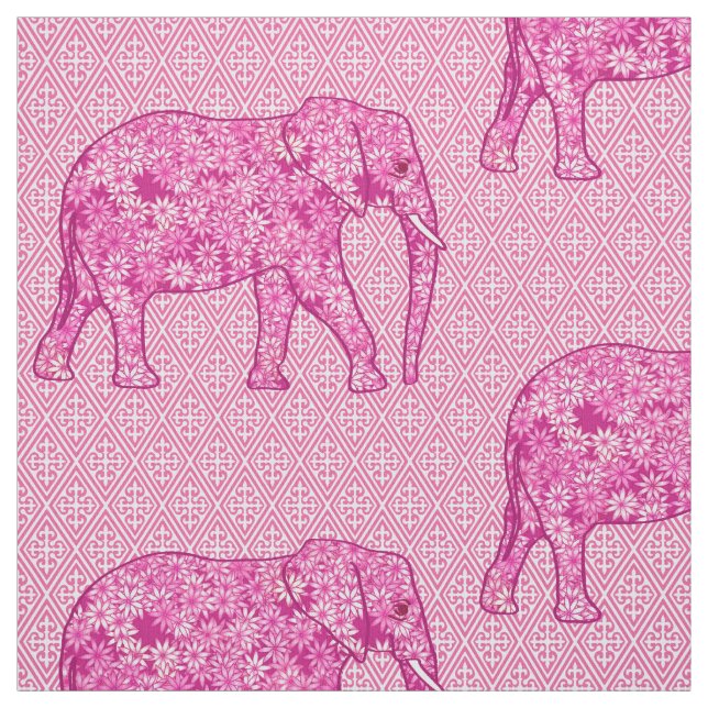 Tissu Fleur d'éléphant - rose fuchsia (Échantillon)