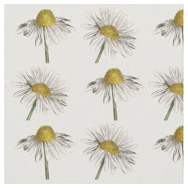 Tissu Fleur marguerite vintage (Fermer)
