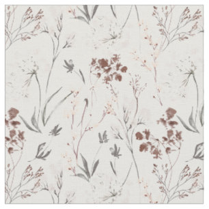 Tissu Fleur sauvage minimaliste élégant feuilles floral