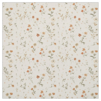 Tissu Fleur sauvage rose pâle vintage bohème 70s florale