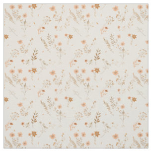 Tissu Fleur sauvage rose pâle vintage bohème 70s florale