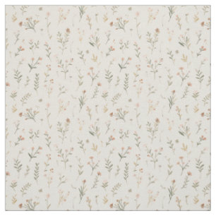 Tissu Fleur sauvage rose pâle vintage bohème 70s florale