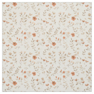 Tissu Fleur sauvage rose pâle vintage bohème 70s florale