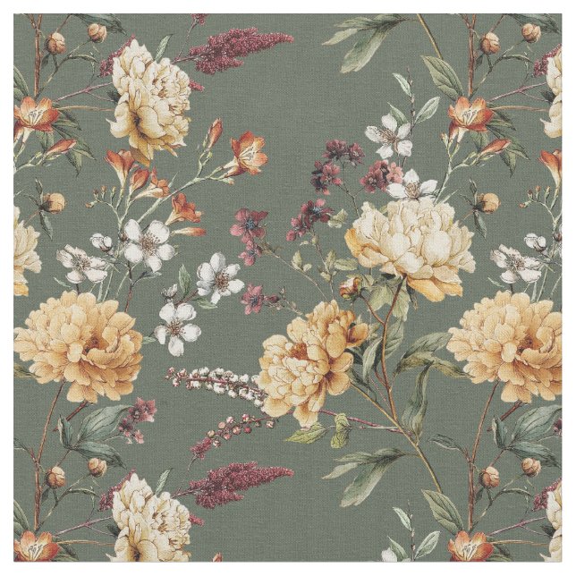 Tissu Fleurs aquarelles pivoine rose Fleur jardin nature (Fermer)