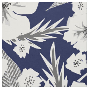 Tissu Fleurs blanches .