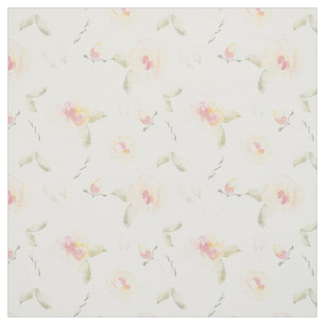 Tissu Fleurs d'aquarelle jaune citron (Échantillon)