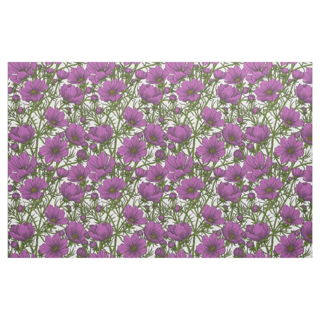 Tissu Fleurs de cosmos violet (Fat Quarter)