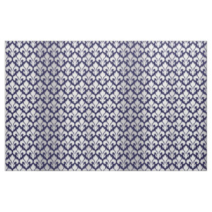 Tissu Fleurs-de-lys Argent et Bleu