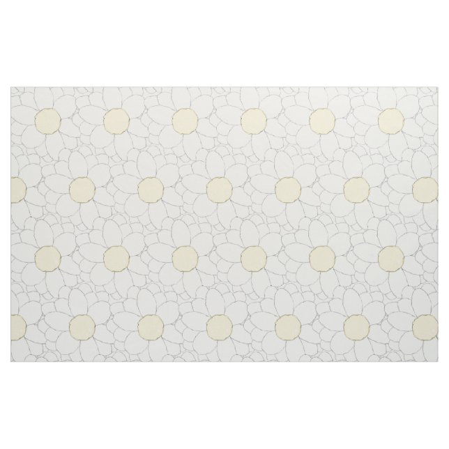 Tissu Fleurs de marguerite blanche (Yard)