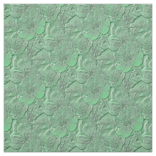 Tissu Fleurs de marguerite verte Motif d'art naturel