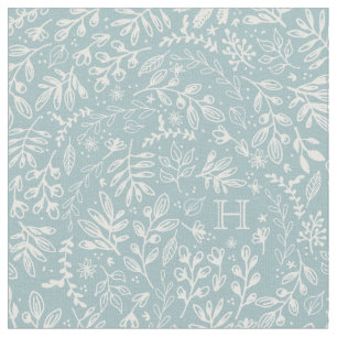 Tissu Fleurs décorées d'un monogramme de récolte de