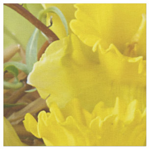 Tissu fleurs jaunes et oeufs de pâques