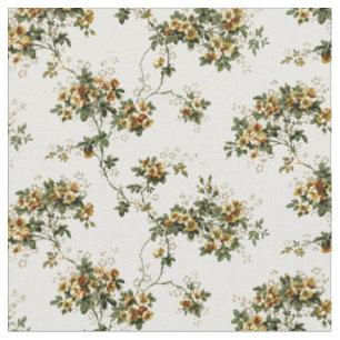 Tissu Fleurs jaunes vintages Anglais Motif Floral