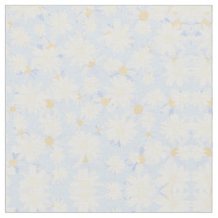 Tissu Fleurs marguerites blanches Classy Design Bleu bot