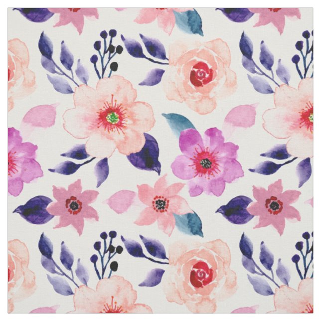 Tissu Fleurs roses (Échantillon)