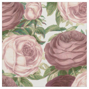 Tissu Fleurs roses chics de roses de Bourgogne de pays
