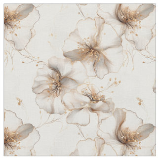 Tissu Fleurs toniques neutres