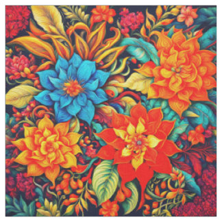 Tissu Fleurs tropicales dynamiques