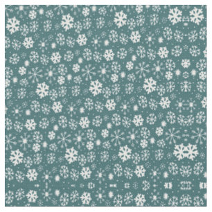 Tissu Flocon de neige tempête de neige en bleu aqua
