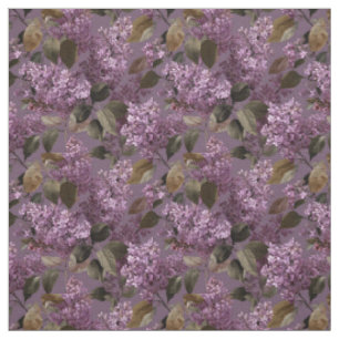 Tissu floral bohème vintage rustique lilas botaniq