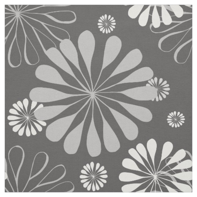 tissu floral gris (Échantillon)