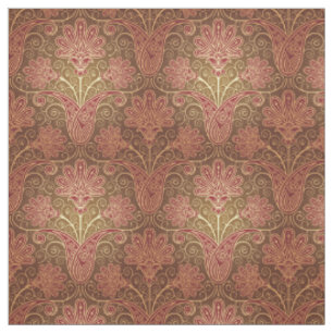 Tissu floral marron et Brown vintage de motif