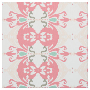 Tissu floral moderne rose-menthe gris