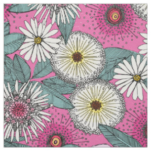 Tissu Floral rose du jardin australien