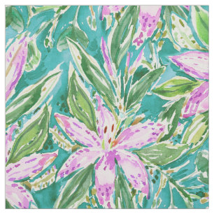 Tissu Floral tropical de LIS de rose d'astronome