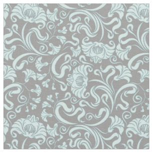 Tissu floral vintage de motif de gris bleu
