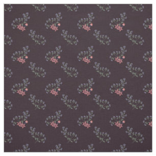 Tissu Florales vintages rose et bleu Petite sans mer