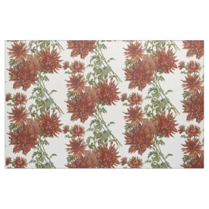 Tissu Floraux de fleurs rouges