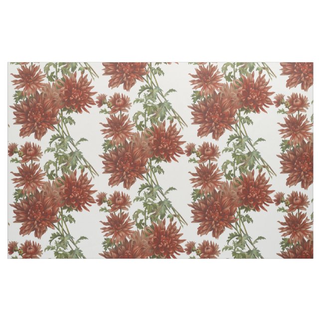Tissu Floraux de fleurs rouges (Fat Quarter)