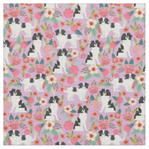 Tissu floraux vintages japonais pourpre