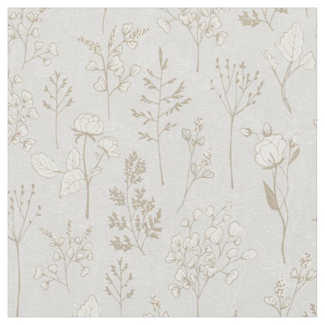 Tissu Flore à couches en argent et en or (Fermer)