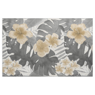 Tissu Flore tropicale neutre de Luana