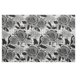 Tissu Flux de roses vintages monochromeflores sans joint