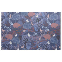 Forêt magique nuit bois animaux mignons enfants