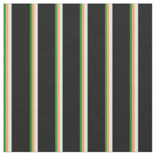 Tissu Forêt Vert, Brown, Cyan clair et Lignes noires