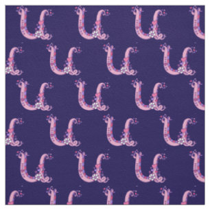 Tissu Format monogramme U de lettre texte décoratif tiss