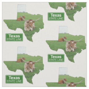 Tissu Forme texane avec Longhorn Steer State Line Signal