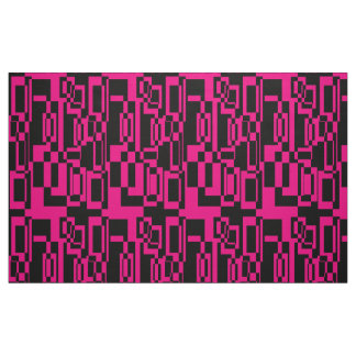 Tissu Formes abstraites rose/noir